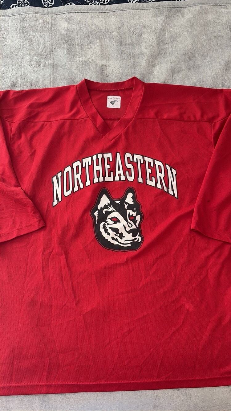 Vintage NCAA NORTHEASTERN HUSKIES HOCKEY JERSEY SIZE LARGE